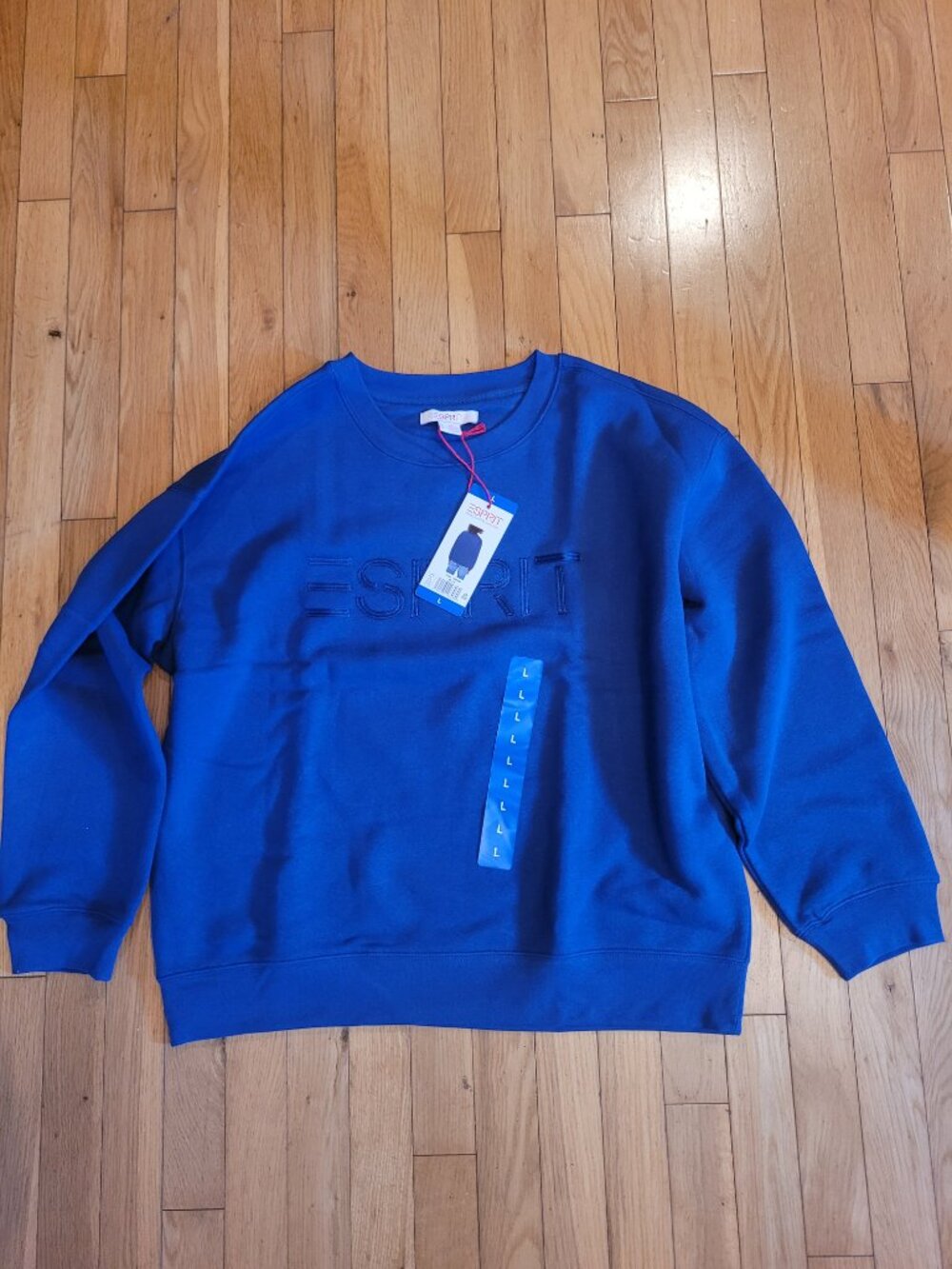 Esprit Women's Fleece Crewneck Sweatshirt, Royal Blue, 80s Nostagia, Size L